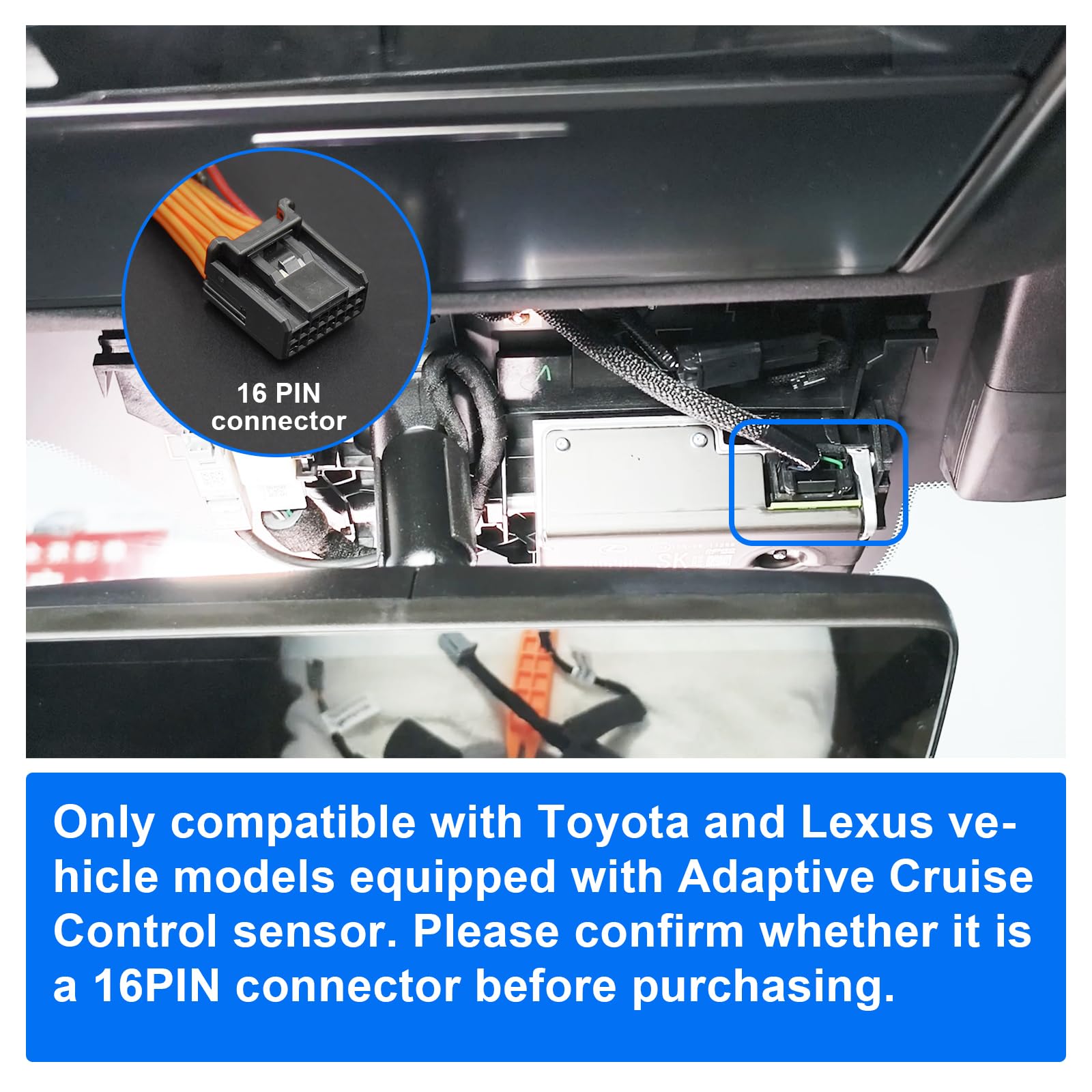 mangoal Dashcam Power Adapter for Toyota Lexus 16 Pin (Model D) Compatible with Corolla Yaris & Yaris Cross 2024 2025, Lexus NX/RX/RZ and More, Connects to Lane Assist Port (Hidden)