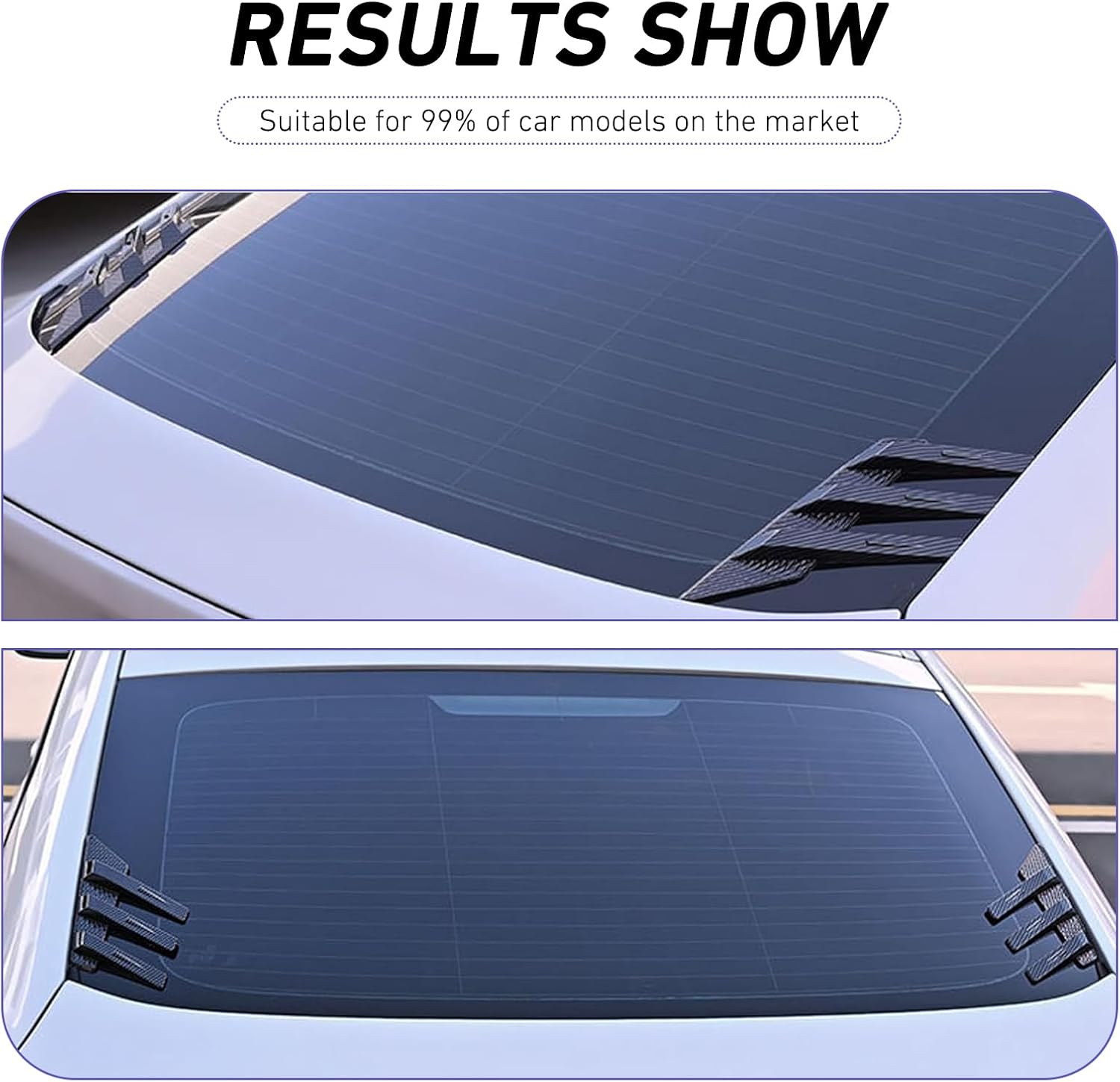 2PCS Car Hood Air Vents, PTU Waterproof High-temperature Resistant Hood Air Vent Sticker, 3D Stylish Sporty Vehicle Exterior Wind Blade Decoration, for Most Vehicles (Carbon Fiber Black)