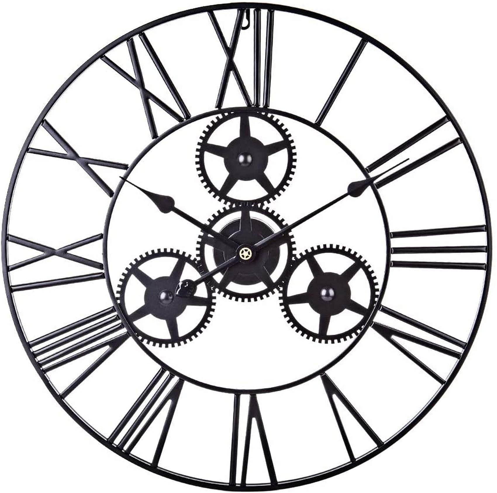 Horloge Murale Silencieuse Sans Tic-Tac Chiffres Romains 60cm