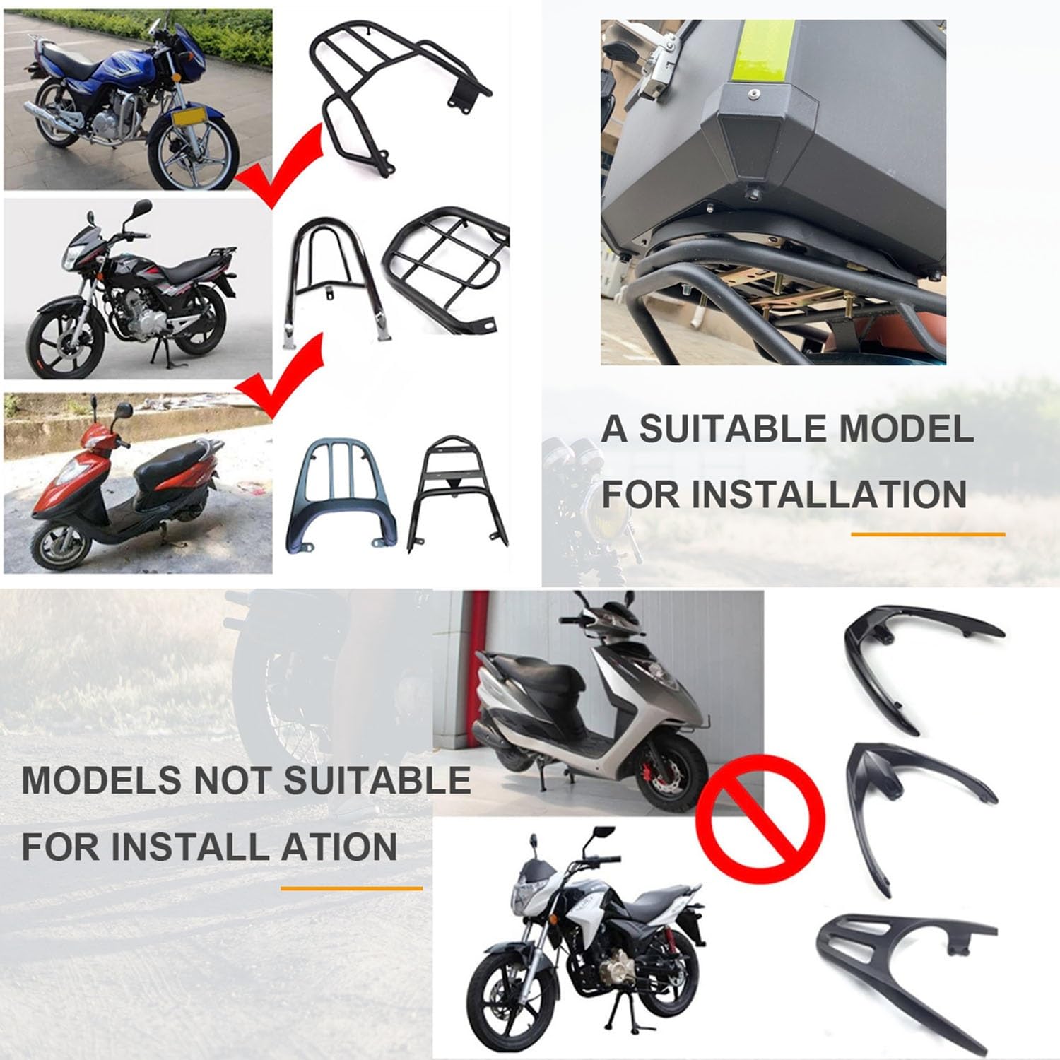 Top Case Universel 65L 80L 100L Coffre De Rangement en Aluminium pour Moto - Topcase Valise Étanche avec Base À Dégagement Rapide et Support De Montage (Noir, 65L)