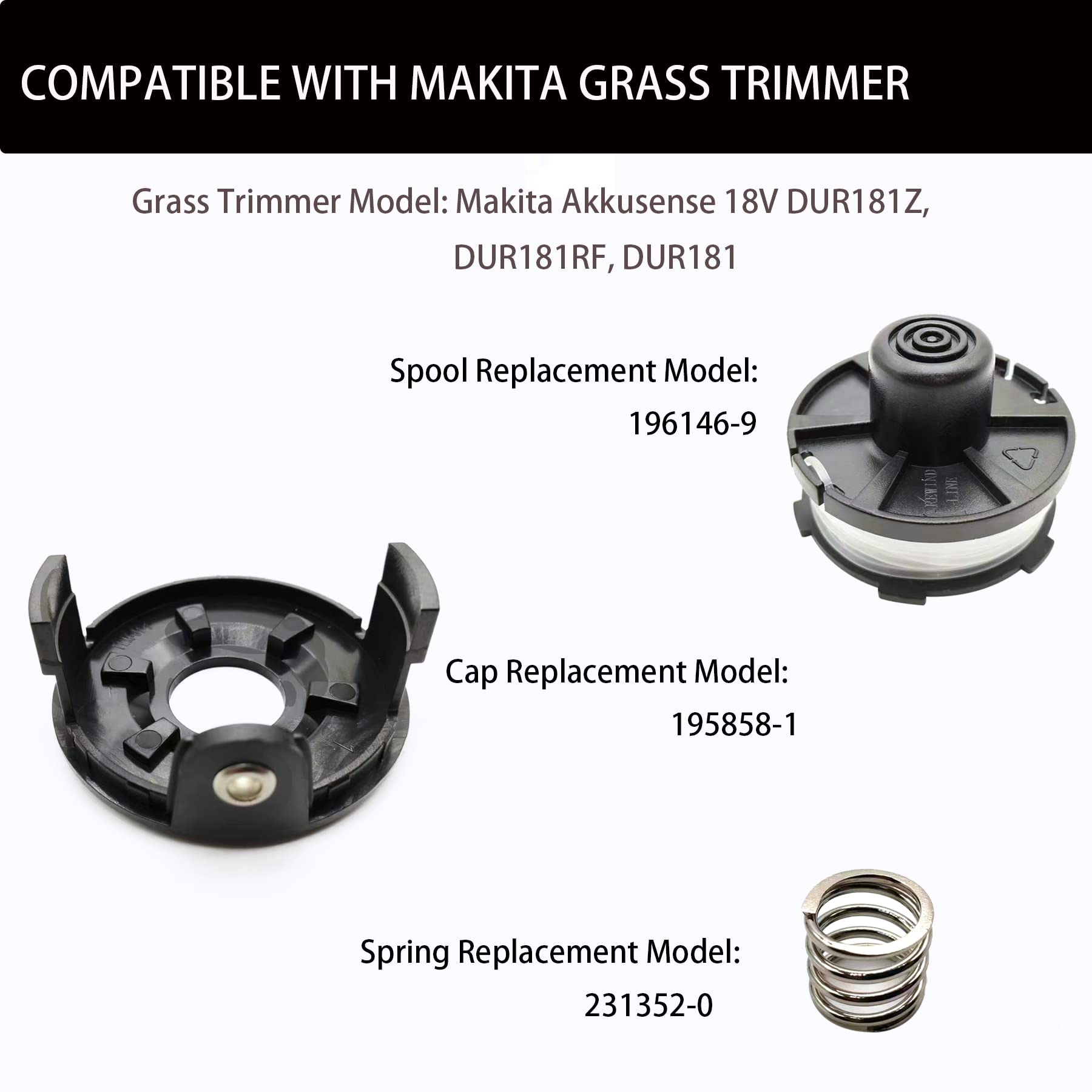 Ersatzspulen Für Weed Eater Rasentrimmer – 6 Spulen + Kappe, Kompatibel Mit AF-100 Uvm.