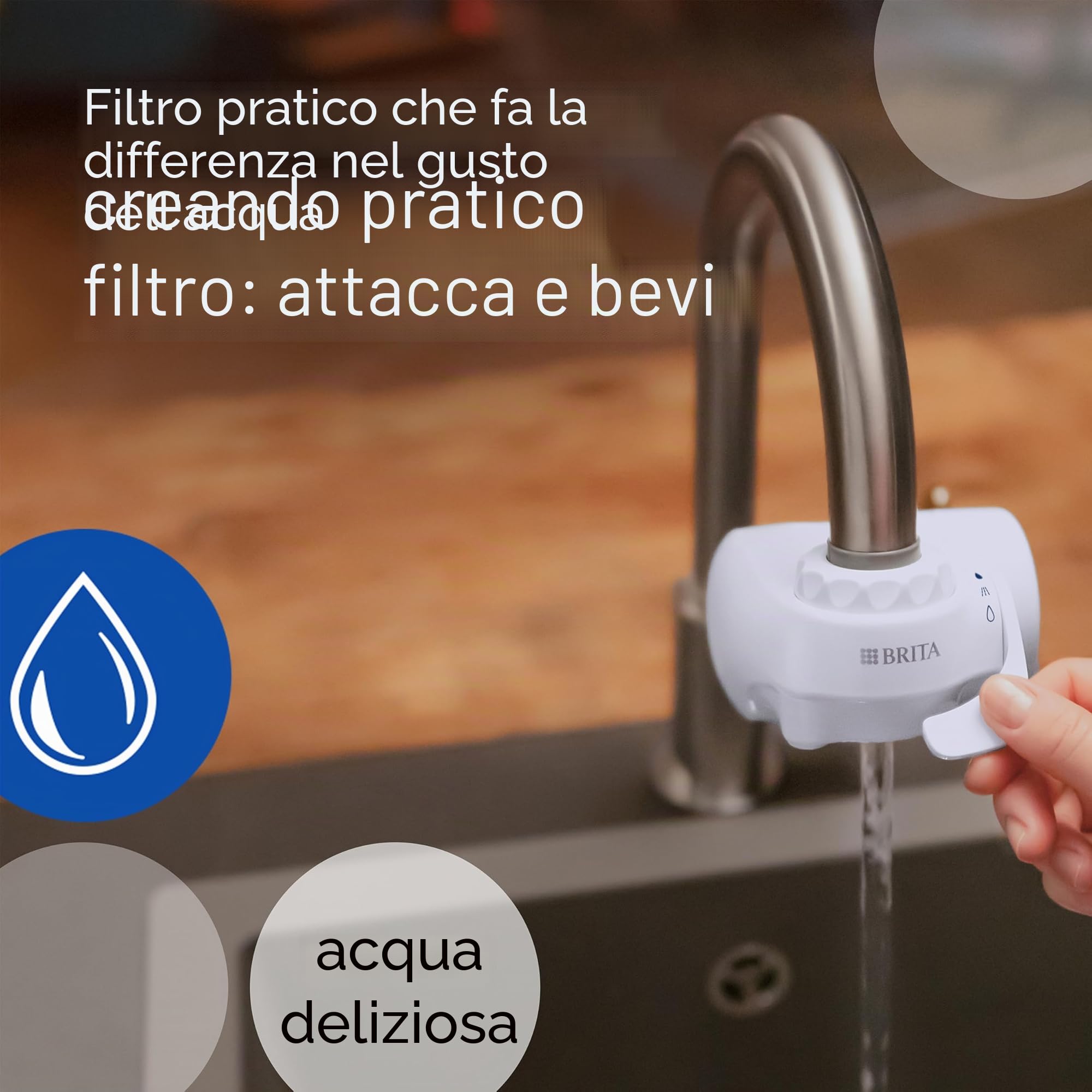 BRITA ON TAP V (600L) Cartuccia di ricambio per filtro dell'acqua - per acqua sostenibile e buon sapore, riduce micro particelle, PFAS, metalli pesanti e altre sostanze che alterano il gusto