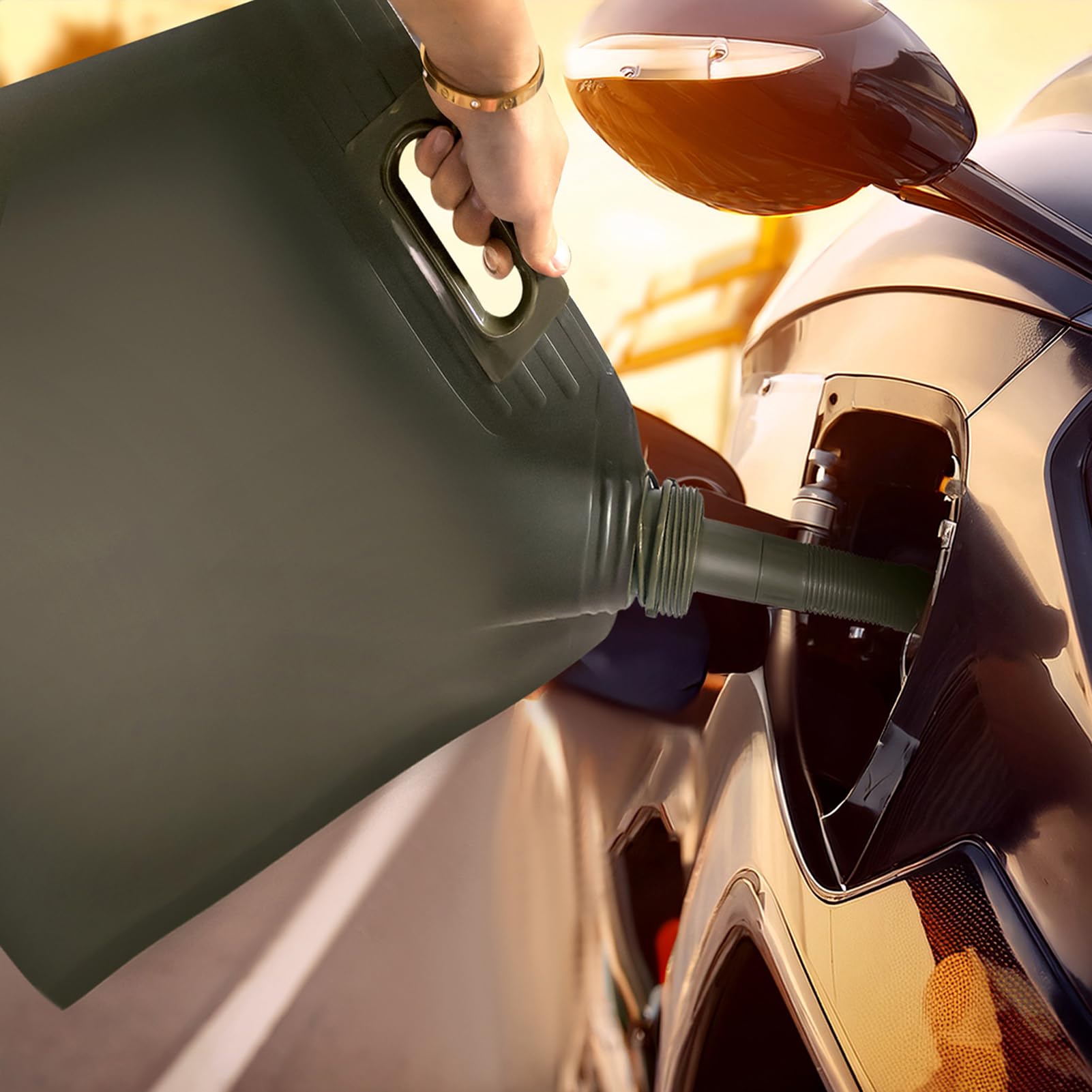 Depósito De Gasolina Blando con Pico Vertedor Y Asa, Fácil De Transportar Y Resistente. Bidón De Combustible para Coche, Moto Y Camping,20L