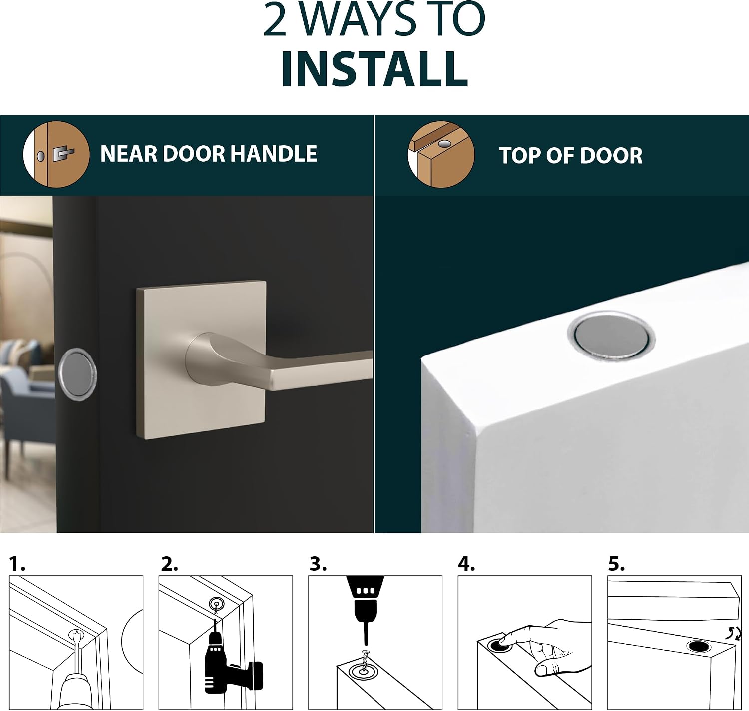 Concealed Magnetic Door Catch Grey (1-Pack) - Dummy Doors | 1-Pack, Concealed Magnetic Catch, Dummy & Closet Doors, Cabinet Doors, Screws Included