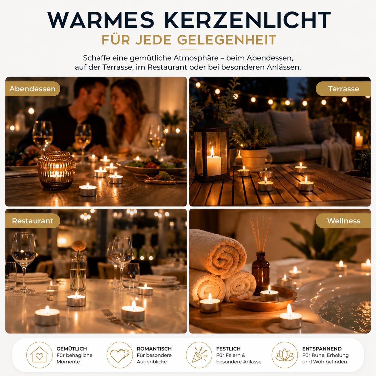 M.Professional Teelichter 8 Stunden Brenndauer 200er 400er 600er 800er 1000er Pack Gastronomie Kerzen Teelicht (1000)