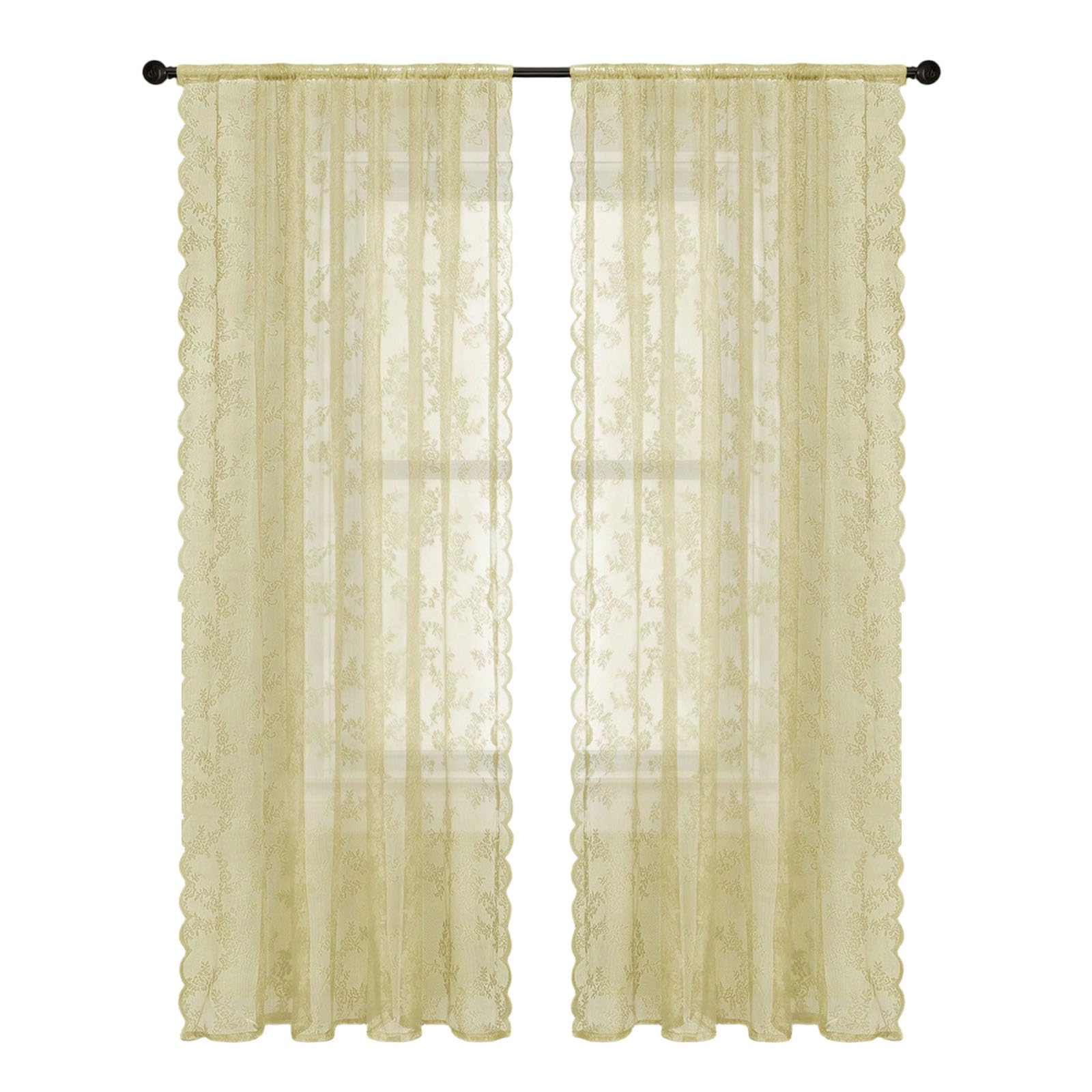Rideaux transparents en dentelle pour salon et chambre voilage créant une ambiance douce