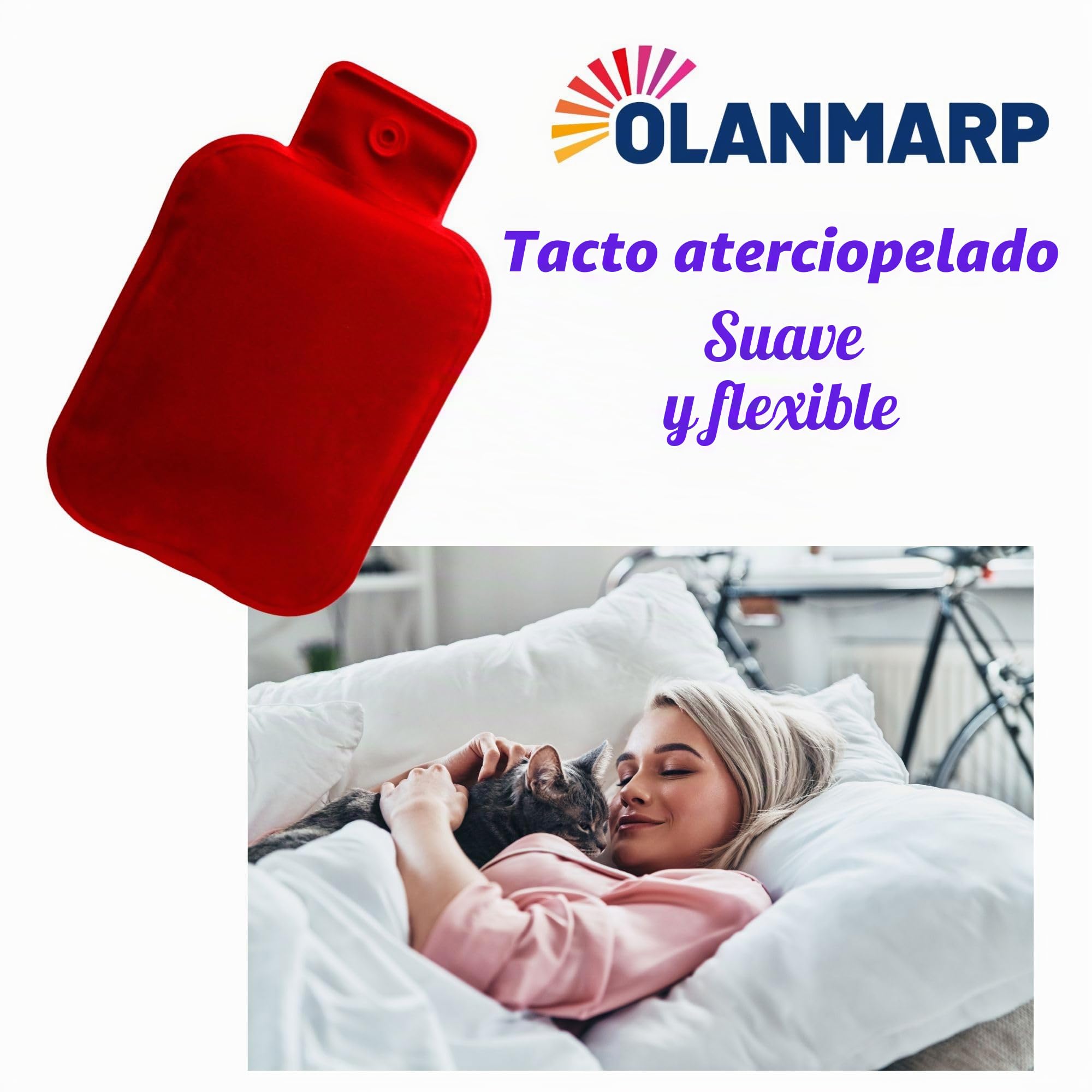 Bolsa de agua caliente de gel para microondas, calor fiable y agradable al tacto, botella de gel (rojo)
