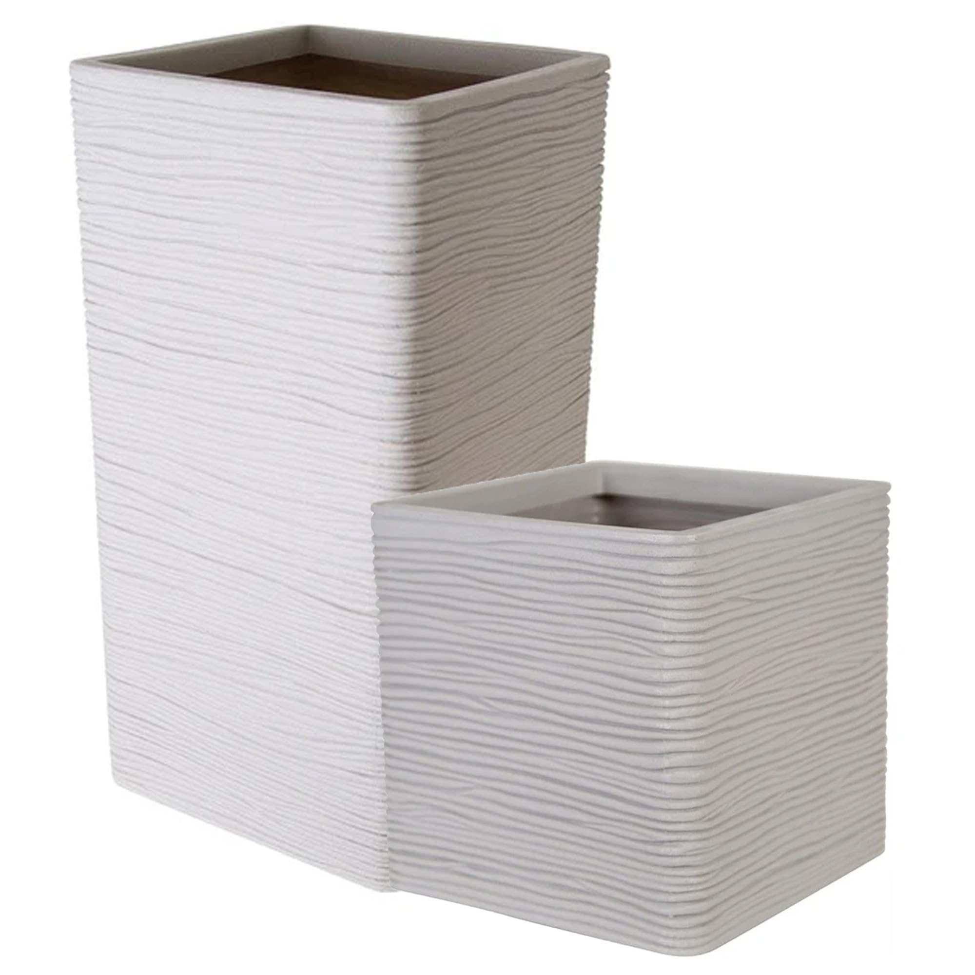 Star Supplies Grey Lightweight Amalfi Stone Effect Tall & Square Flower Planters