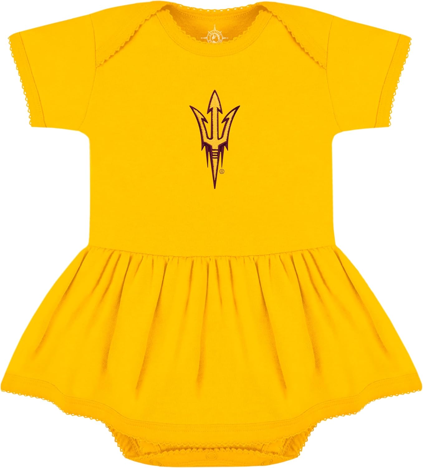 Creative Knitwear College Baby Picot Bodysuit Dress - Team Logo, Multiple Colors, for Baby Girls (0-24 Months)