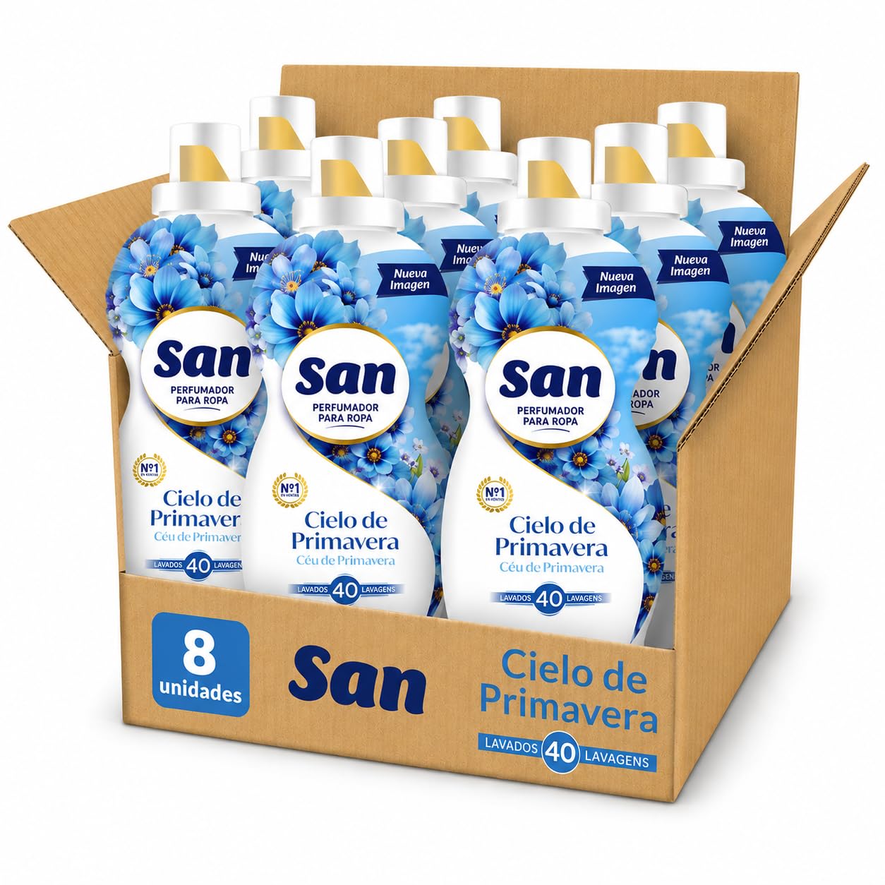 Rasmacor | Pack 8 unidades SÁN Perfumador para Ropa Lavadora | Fragancia Cielo de Primavera | Duradera 40 Lavados