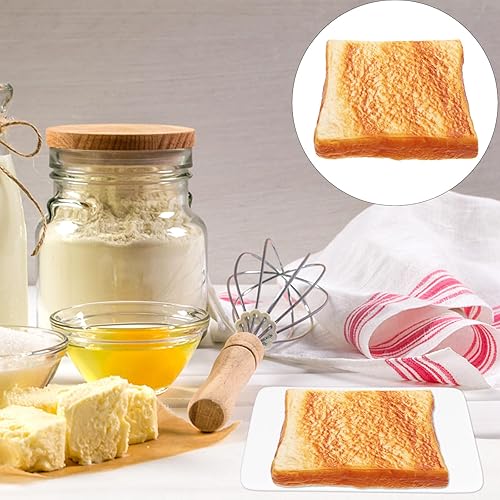 Miniatura 9 de ULTECHNOVO 2 piezas de manualidades para el hogar, vacaciones, accesorios realistas, tostadas, panadería, simulación, adorno de imitación en