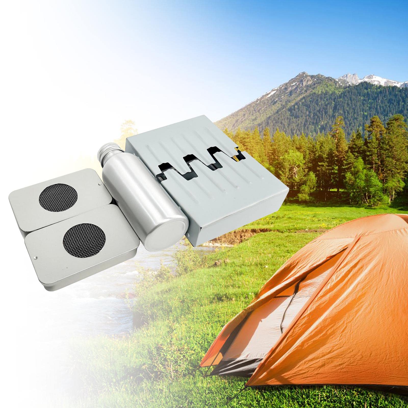 Menolana Mini Alcohol Camping Stoves Set Folding Grill Burning Stoves Alcohol Heater for Pot, Outdoor Cookware for Backpacking Picnic Hiking Camping, A