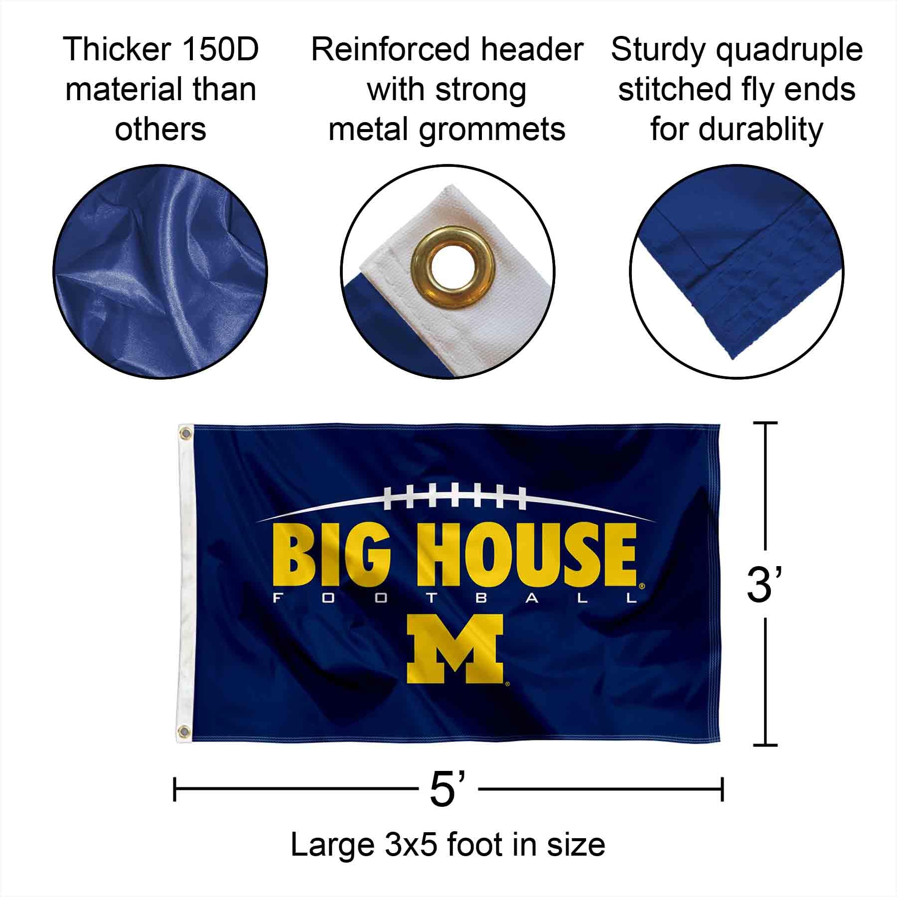 Michigan Banner House Flag | 30x40 Inch Double Sided College Team Polyester Flag
