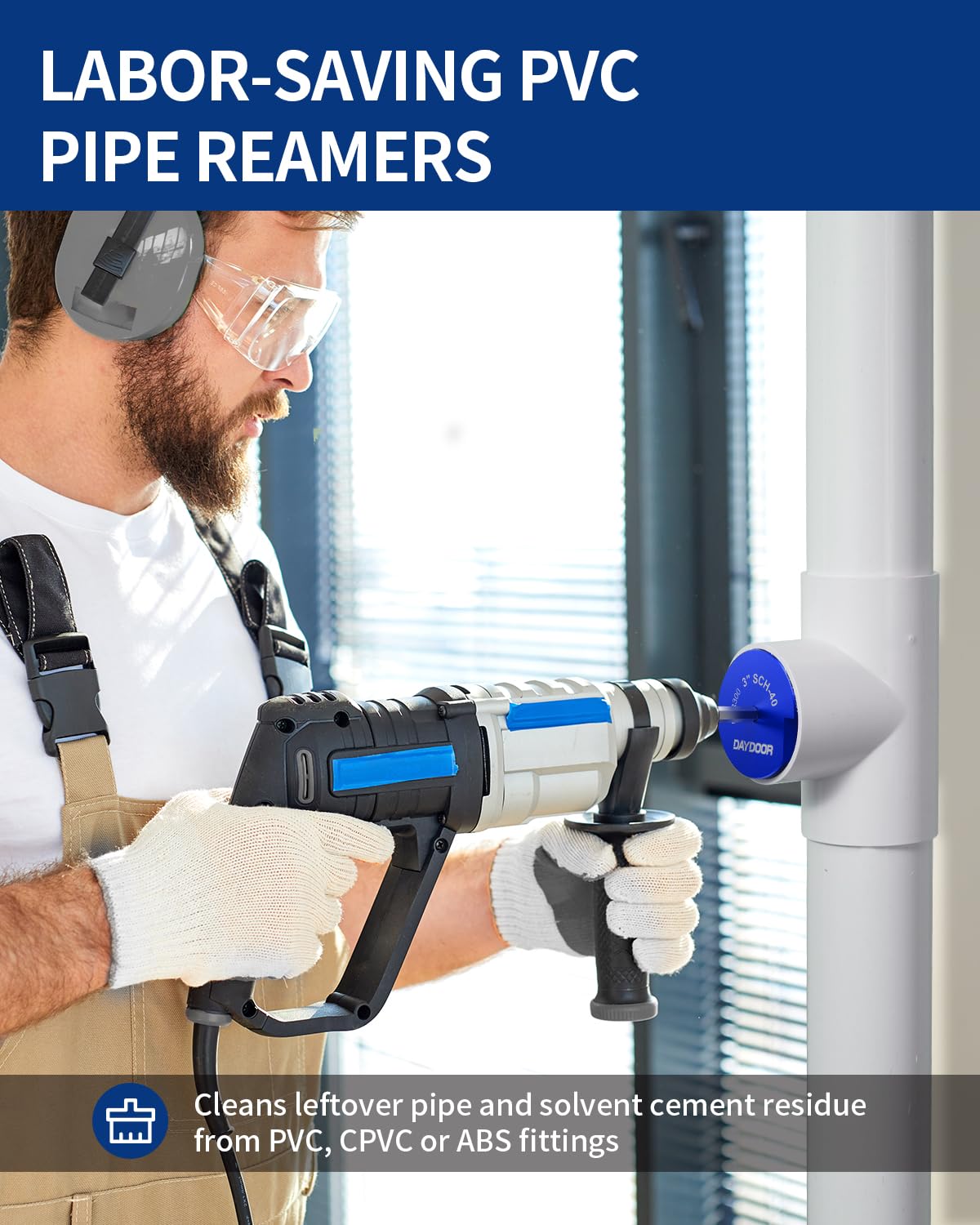 DAYDOOR PVC Pipe Reamer - 3 Inch Fitting Saver -2