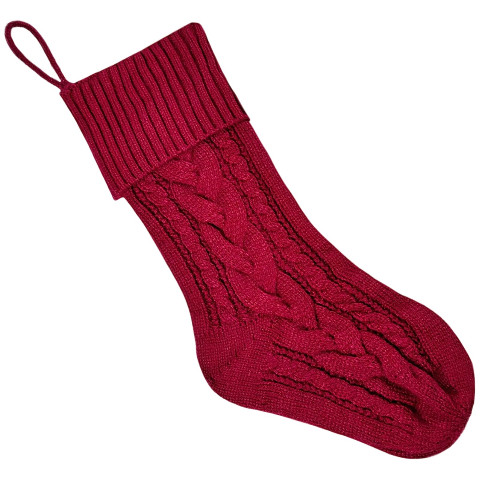 Xjdzineq Spacious Holiday Stocking Elegant Knitted Design Christmas Decor with Generous Space Knitted Red