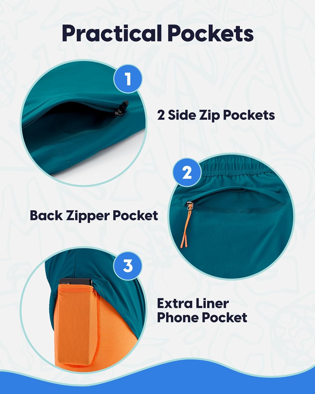 maamgic Mens Swim Trunks 5" with Compression Liner Stretch Quick Dry Swim Shorts Swimming Trunks Bathing Suits - Image 4