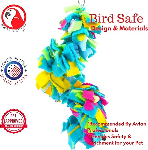 Miniatura 5 de Bonka Bird Toys 1796 Twist Fluff Colorful Fleece Fluffy Cuddle Parrot Cockatoo African Grey Quaker