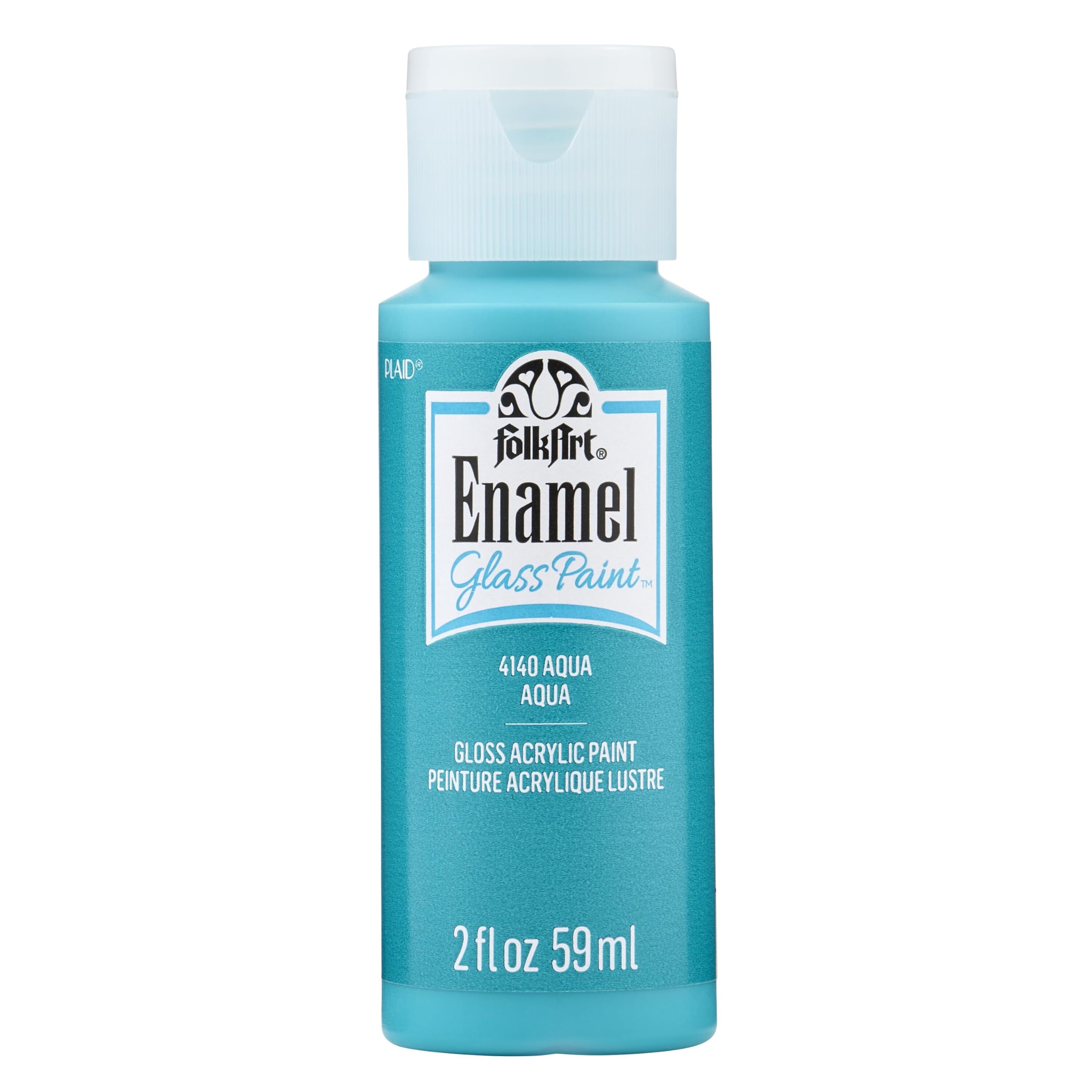 FolkArt Enamel Glass & Ceramic Paint in Assorted Colors (2 oz), 4140, Aqua
