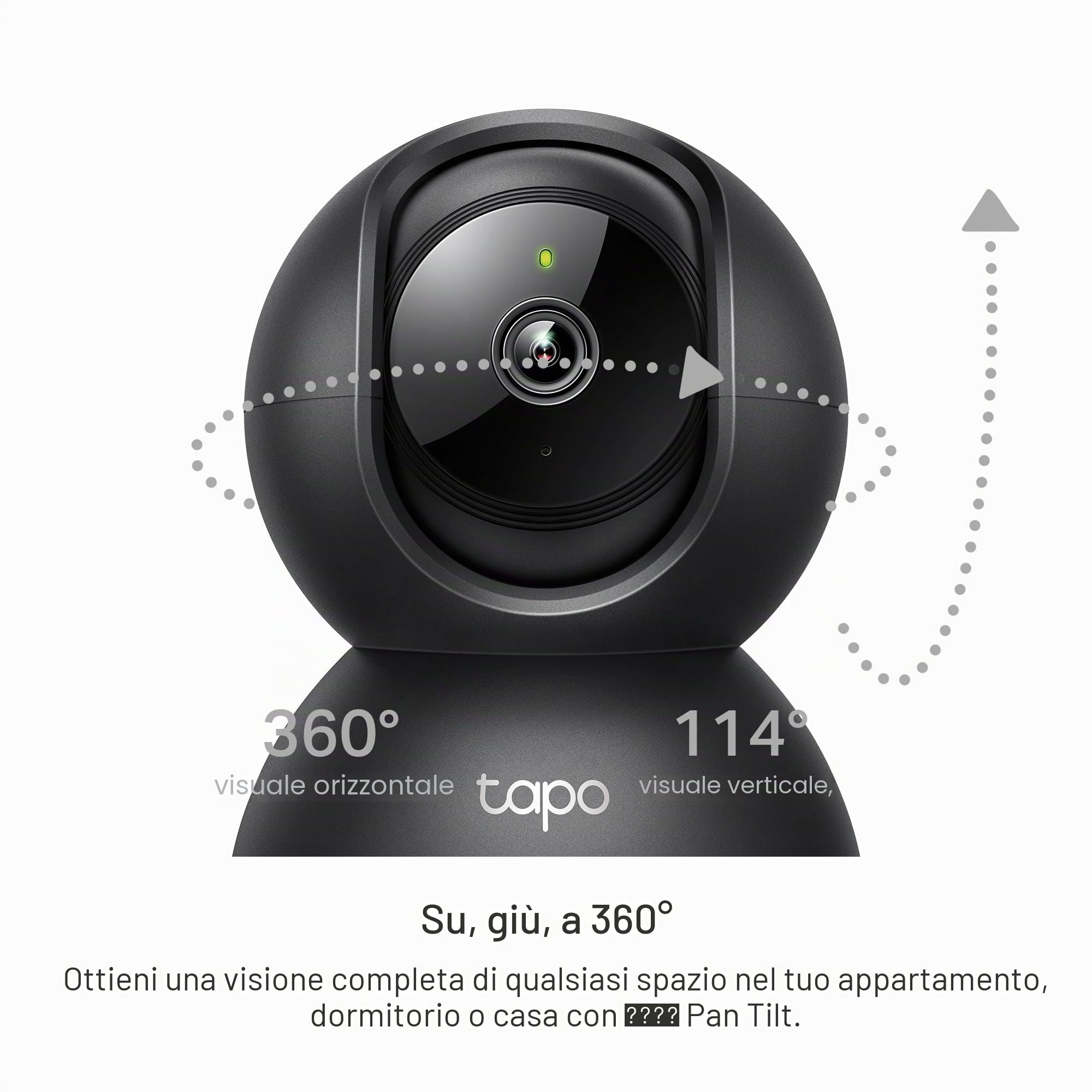 Tapo C211 2K 3MP Pan/Tilt Telecamera di sicurezza per interni, Telecamera WiFi, senza canone mensile, rilevamento AI, telecamera per cani, monitor per bambini, CCTV, visione a 360°, visione notturna