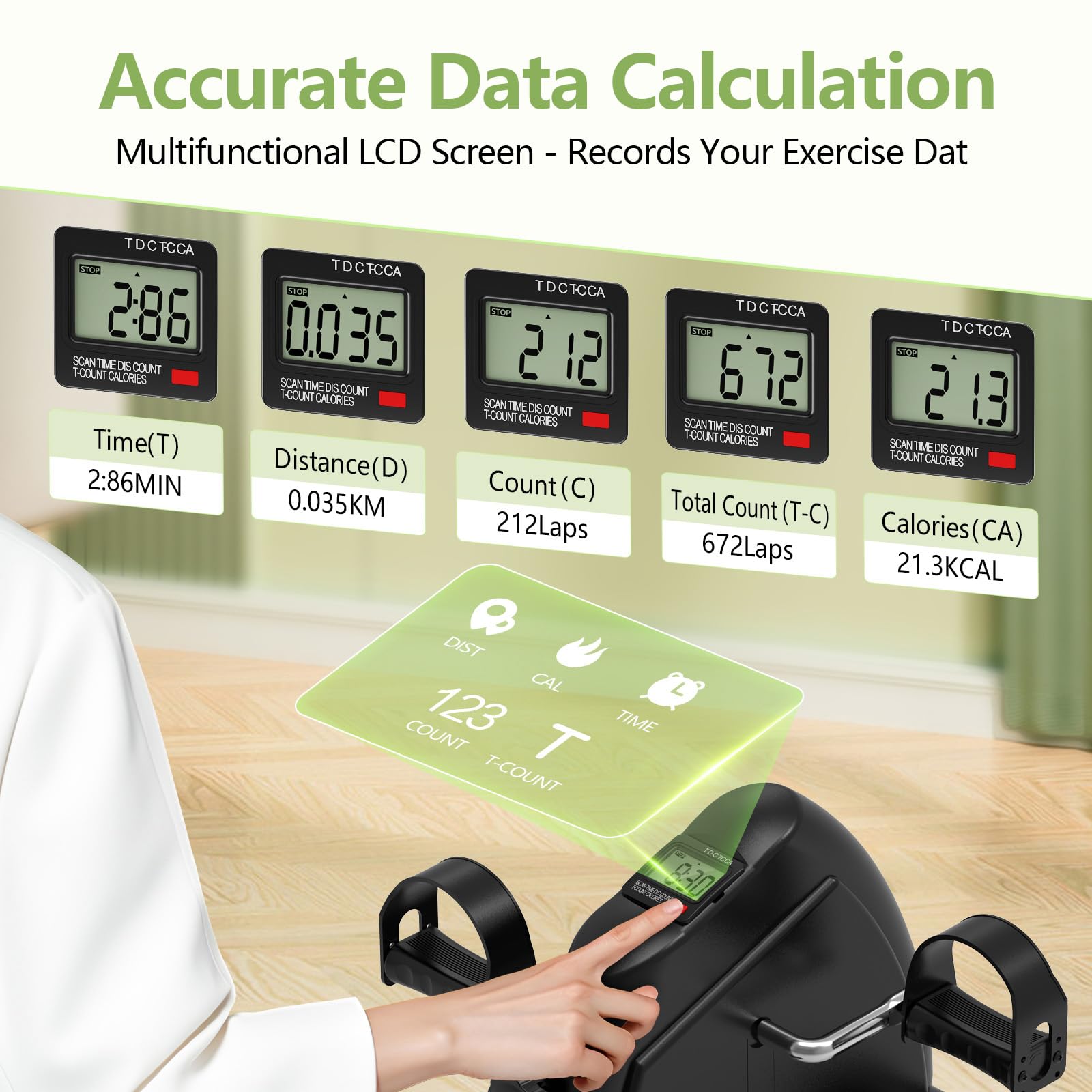 FITKS360 Pedal Exerciser Mini Exercise Bike for Leg and Arm Light Intensity Indoor Workout