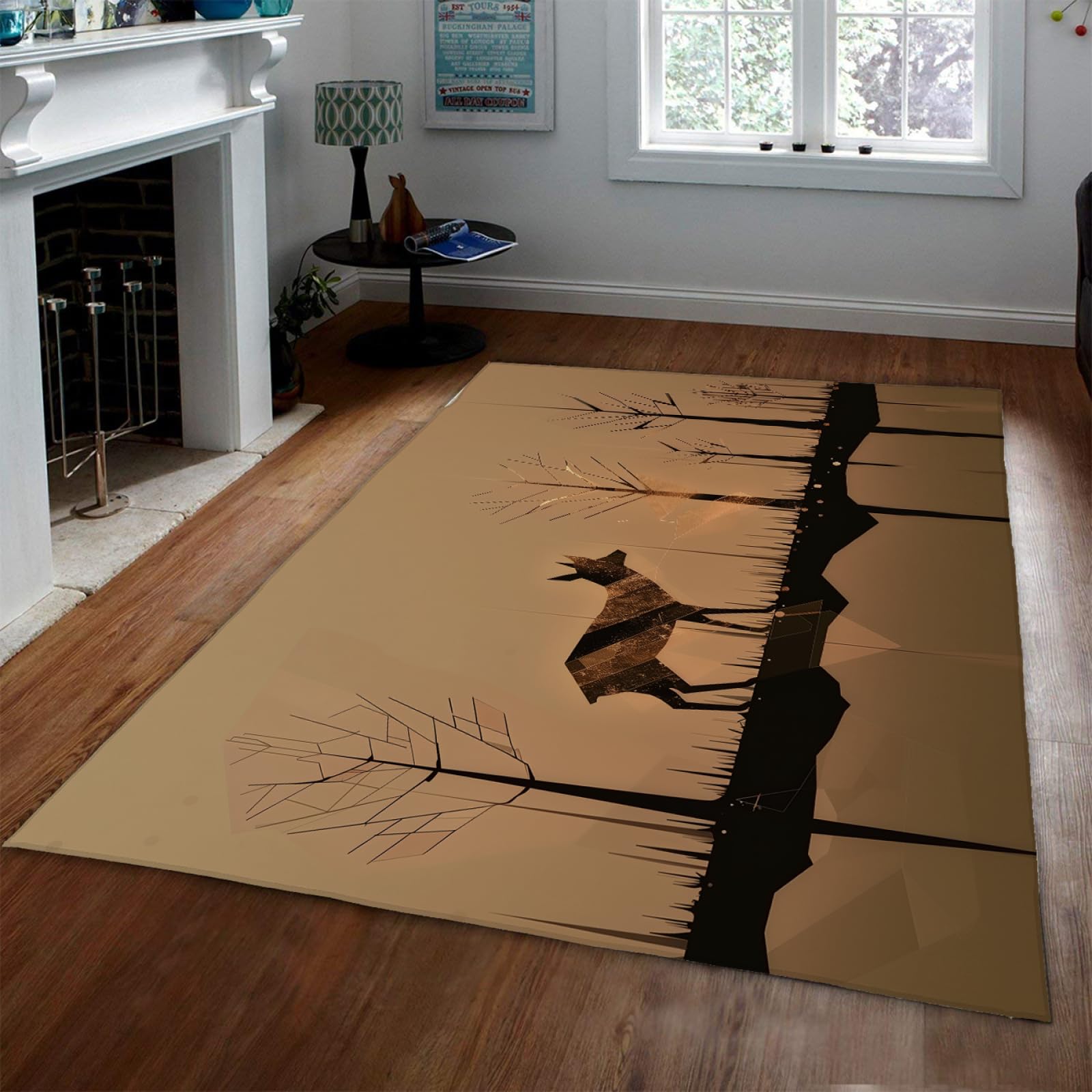 Tappeti marroni Decorazioni natalizie Tappeti in alce per camera da letto Estetica No Shedding Tappetino antiscivolo Tappeto d'ingresso Soffici tappeti per la scuola materna 80x150cm