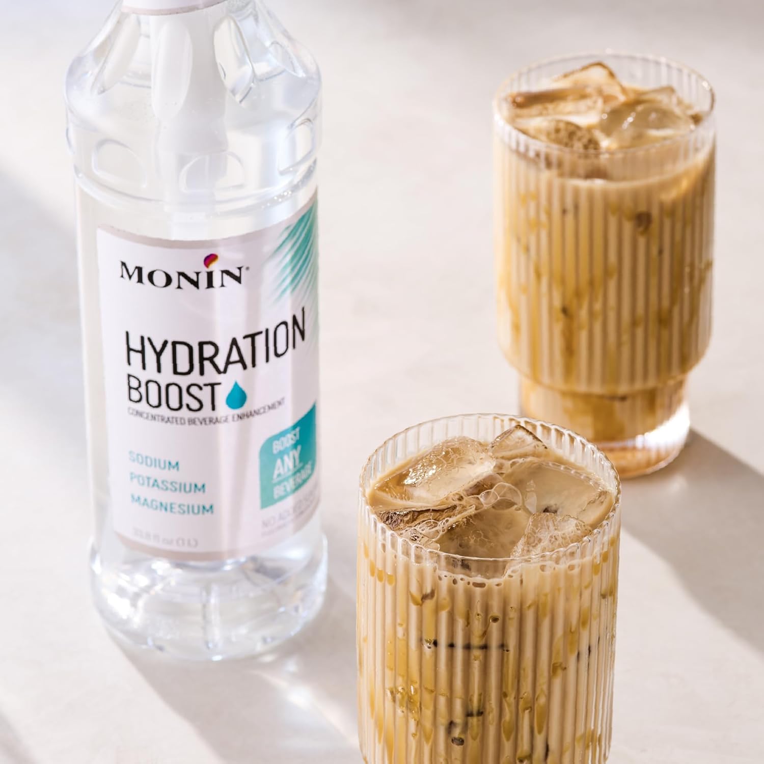 Monin - Hydration Boost and Drink Mix-in, Add Electrolytes & Minerals to Your Favorite Flavored Beverage (Hot or Cold), Dairy-Free, No Artificial Sweeteners, Gluten-Free (1 Liter + Pump)