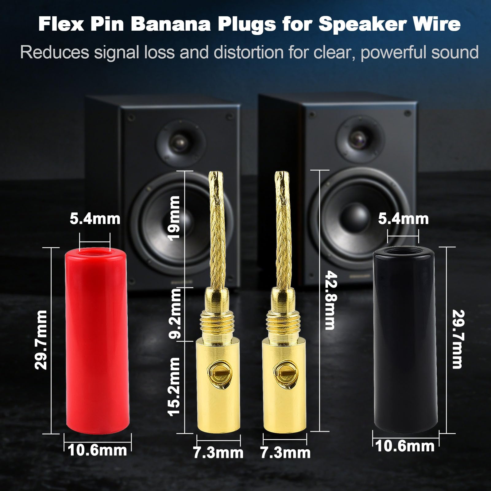 Amazon | フレックスピン バナナプラグ スピーカーワイヤー用 5組