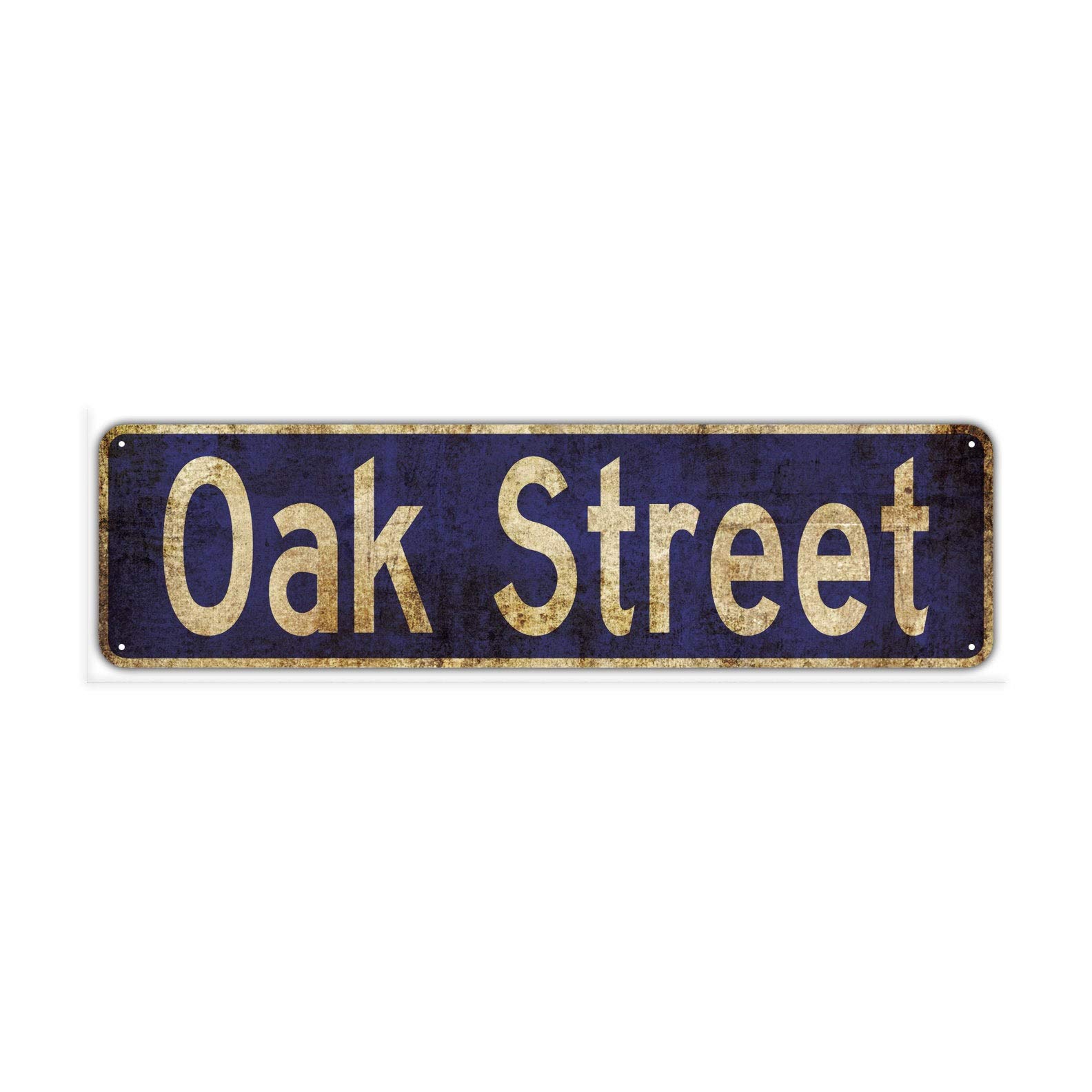 HOUVSSEN Oak Street Sign Rustic Vintage Retro Metal Decor Wall Shop Man Cave Bar Fun Metal Sign 4x16 Inch Vintage Plaque Handicraft Best Gift Metal Tin Sign