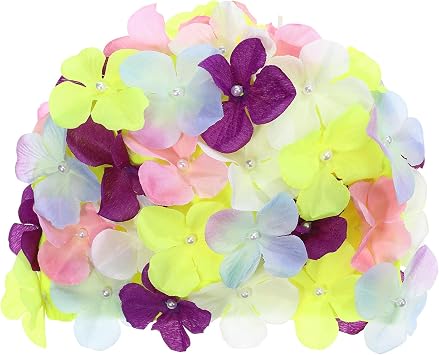 Women Floral Petal Swim Cap Vintage Swim Cap Fashionable Swim Flower Swimming Cap Retro Bathing Cap for Women