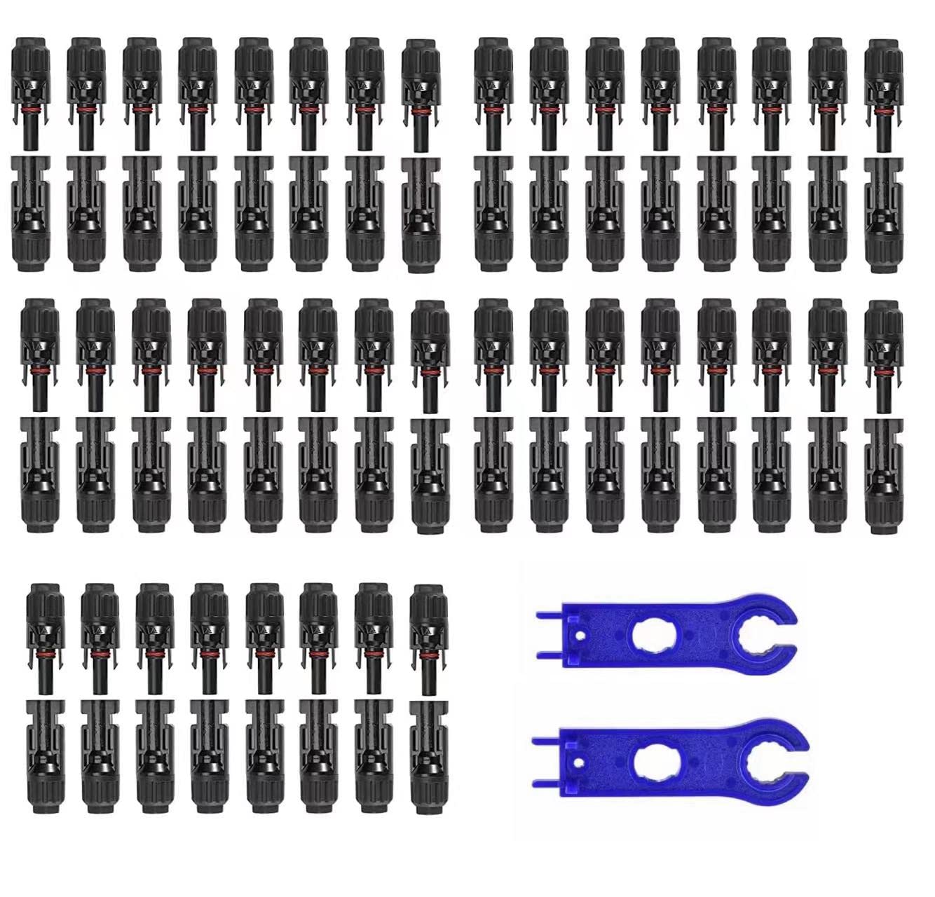 Sponsored Ad - 100PCS Solar Panel Connector IP67 Waterproof Connector Male/Female 50Pairs with 2 Spanners