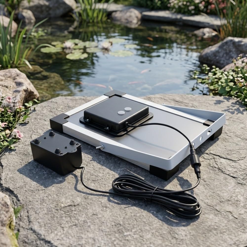 Solar-Teich-Sauerstoffgeber, 5 W, Luftpumpe für Aquarien, Wasserspiel im Freien, mit gleichmäßiger Verteilung und ohne Verkabelung