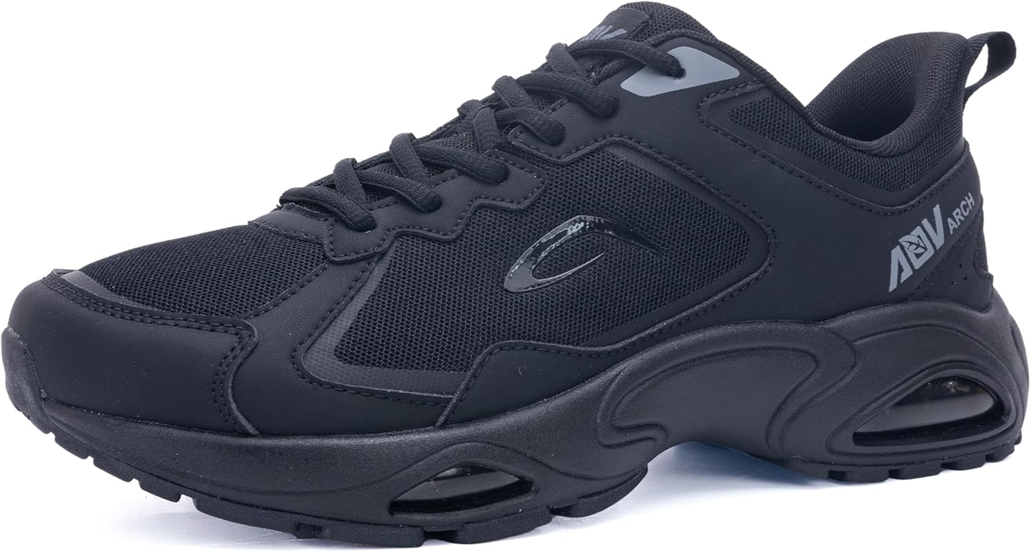 Autper Wide Toe Box Running Shoes for Men Arch Support Walking Sneakers Orthotic Slip On Tennis Shoes for Bunions Plantar Fasciitis, Flat Feet, Heel Pain Relief