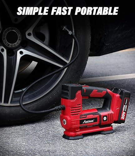 Miniatura 6 de AVID POWER Compresor de aire portátil para inflador de neumáticos, bomba de neumáticos de coche inalámbrica de 20 V con batería recargable de iones
