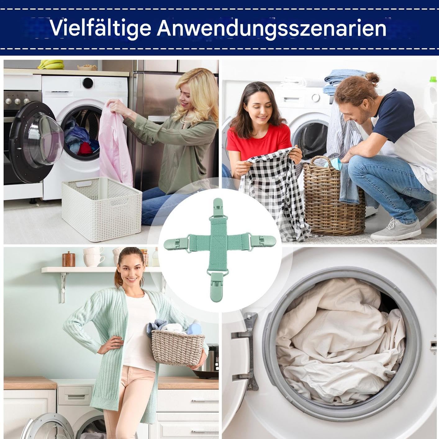 Clips anti-enchevêtrement pour draps, accessoires de démêlage pour housses de couette, aide à la maison pour empêcher les enchevêtrements dans la machine à laver et le sèche-linge