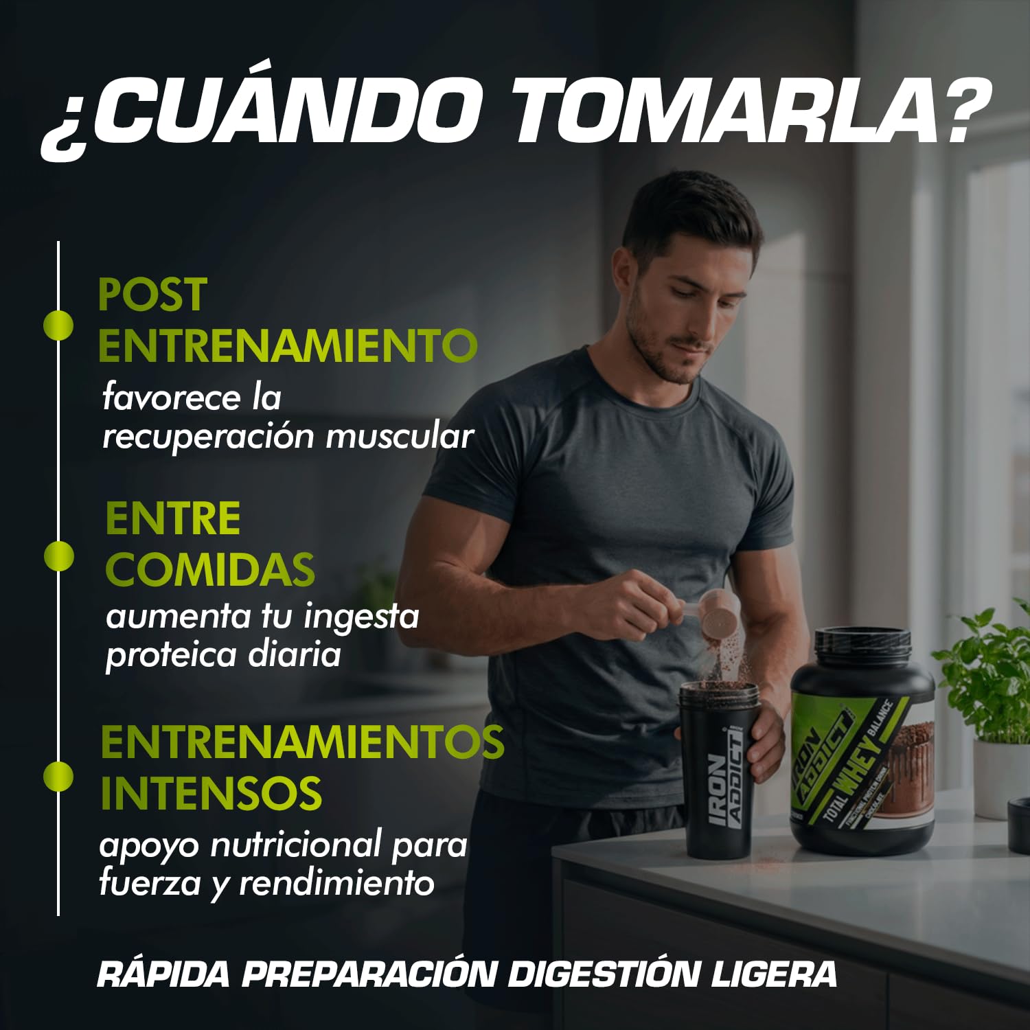 Whey Protein 1.8Kg Iron Addict Labs - Proteína de Suero de Leche de Máxima Calidad - Mantenimiento y Desarrollo Muscular - Fortalece las Articulaciones - Beneficios Cognitivos - Sabor Tarta Chocolate
