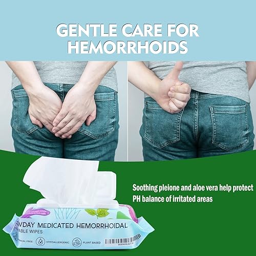 Miniatura 4 de WowDay Toallitas medicadas para hemorroides para hemorroides - Toallitas desechables para hemorroides - Calma y reduce las molestias hemorroides -