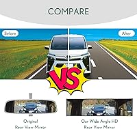 Vista 7 de Espejo universal con clip gran angular, plano HD, antirreflejo, tinte transparente, accesorios para automóvil, SUV, camiones, vehículos