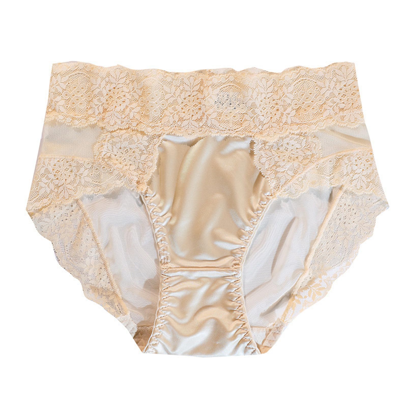 Mutande Donna Pacchi da 3 Pacchi in Pizzo Raso Francese Biancheria Intima Femminile Mid-Waist Sexy Brief Seta di Seta di Gelso