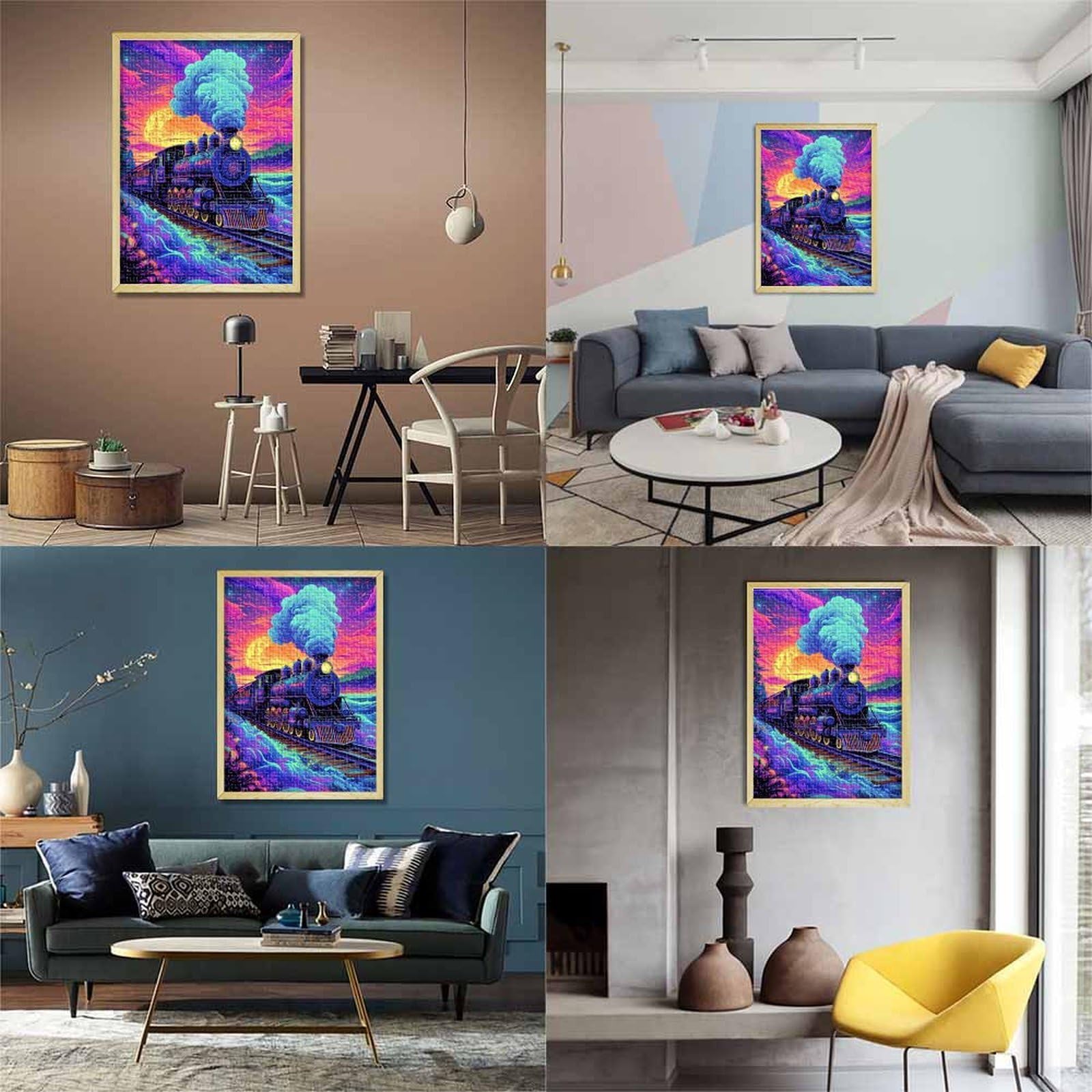 Steam Train Jigsaw Puzzles for Adults Kids Interesting Puzzles 1000 Pieces Impossible Puzzle Home Decoration Gifts 38x26cm/1000pcs - Image 3