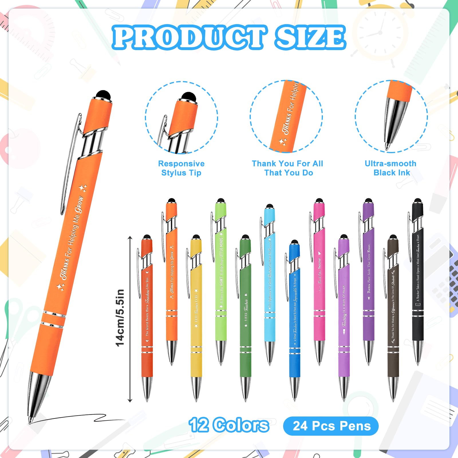 Mkway 24 Set Teacher Appreciation Gifts Bulk - 24 Coffee Cup Notepad+ 24 Ballpoint Pens+ 24 Drawstring Gift Bags, Bulk Gifts for School Office Christmas Teacher's Day Coworker Nurse Employee
