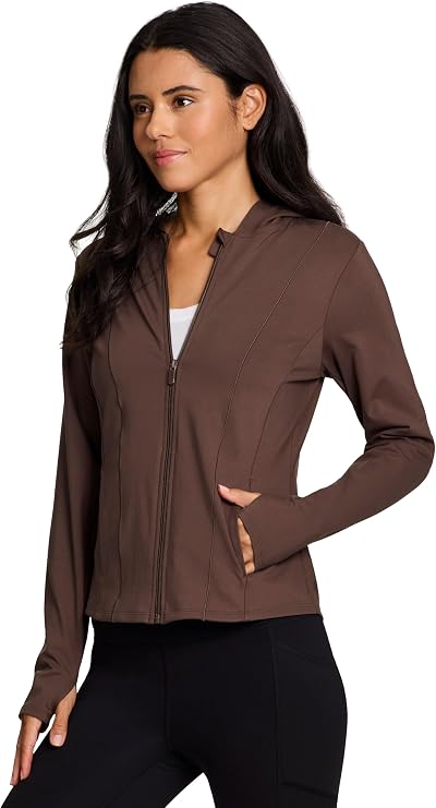 RBX Active Women's Athletic Breathable Lightweight Zip Up Running Jacket with Pockets