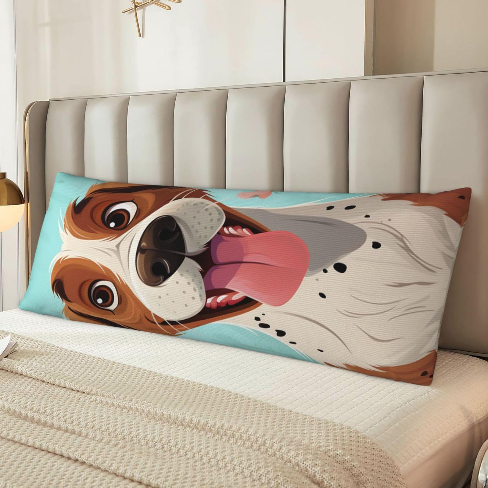 Funny Dog Body Pillow Case Cover, Microfiber Long Pillow Cases, Ultra Soft and Cozy Plush Body Pillowcase Decorative Long Bed Pillow Cover for Sleeping 20x54 Inches