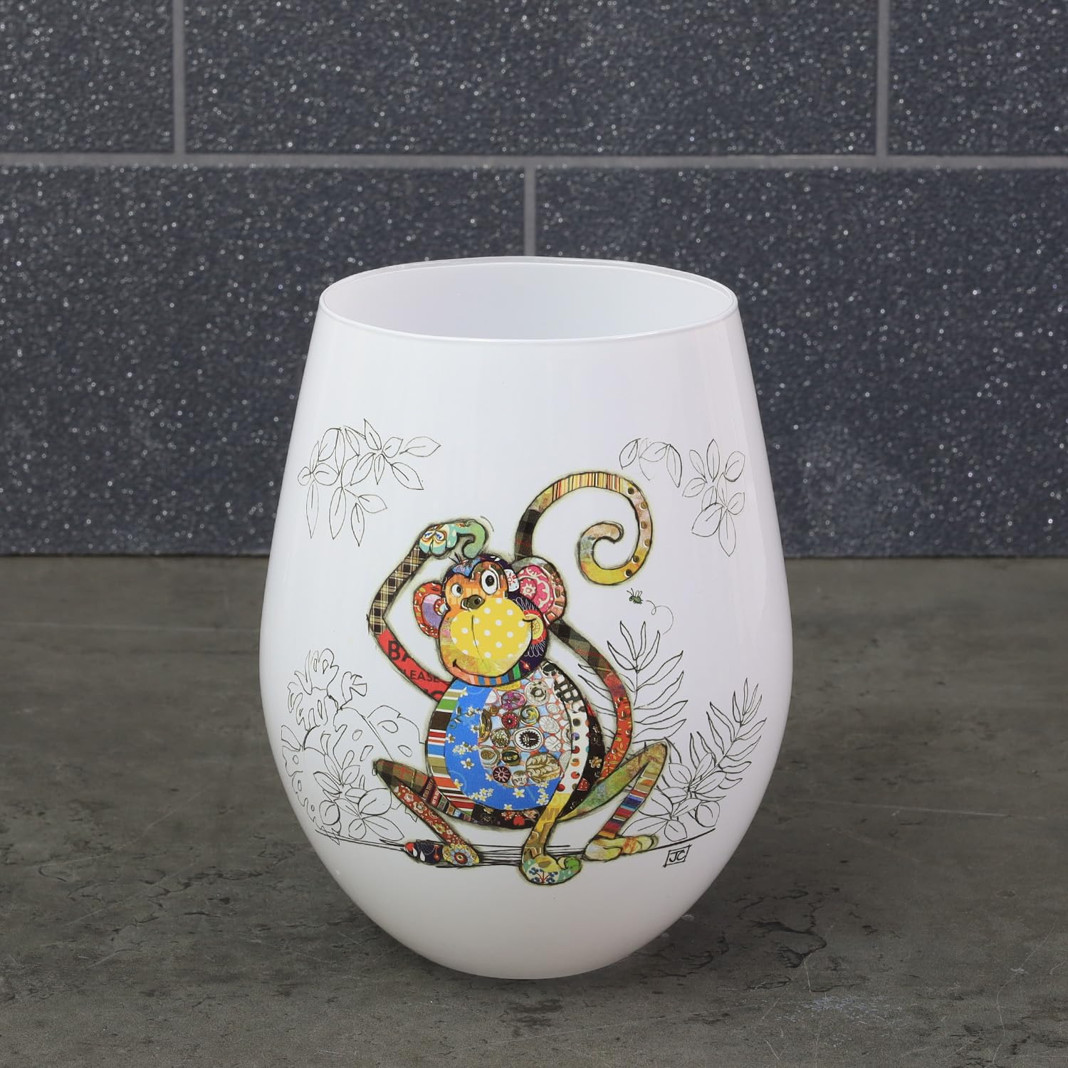 Lesser & Pavey Ceramic Stemless Cup Tumbler, Monty Monkey - Image 2