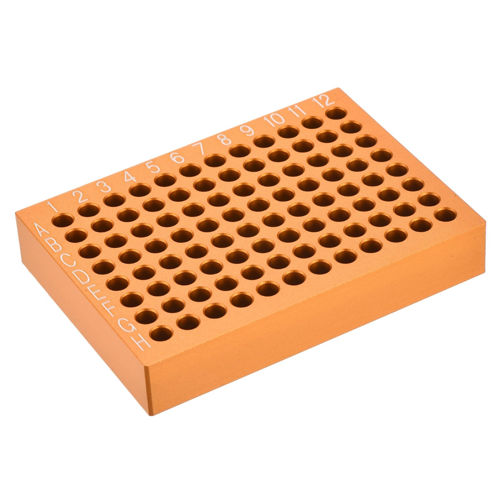 PATIKIL 96 Pozzetti Portaprovette In Alluminio Raffreddato, Vassoio Per Piastre Da Coltura, Blocco Di Raffreddamento In Alluminio Per Provette PCR Da 50ml, Attrezzatura Da Laboratorio, Oro