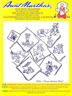 Down Mexico Way Aunt Martha's Hot Iron Embroidery Transfer