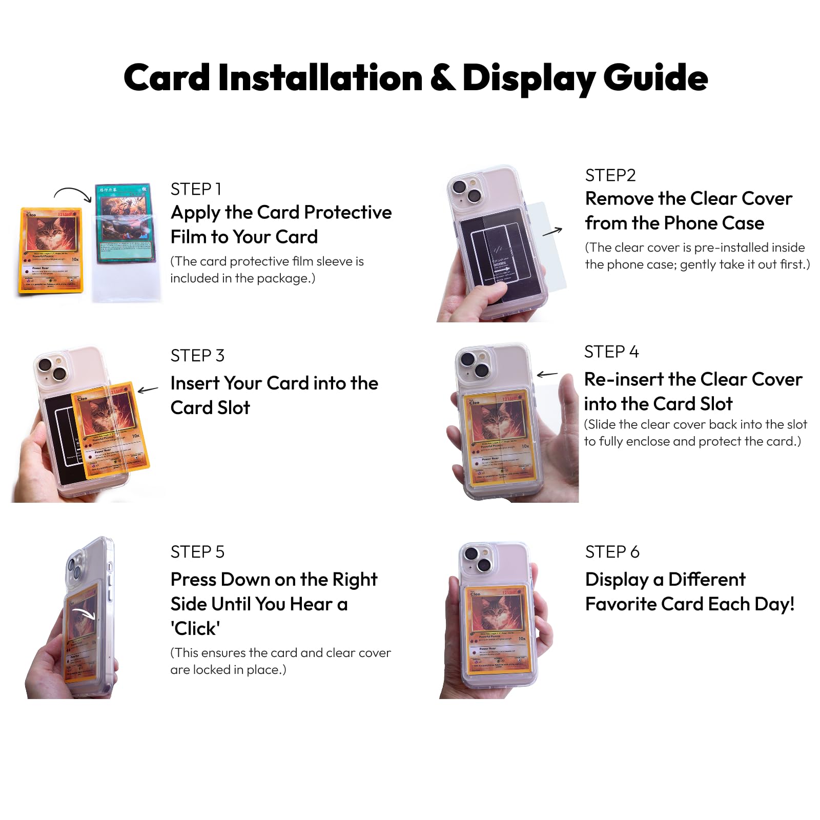 Karten-/Foto-Display-Handyhülle für iPhone, TCG/Bild-Display, Top-Loader & Sleeves, kompatible Pokemon-Karten, Sport, einteilig, magisch (ICY Pink, iPhone 17 Pro)