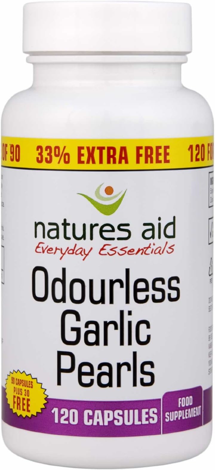 Promotional Packs Garlic Pearls 120 Capsules 33% Extra Fill