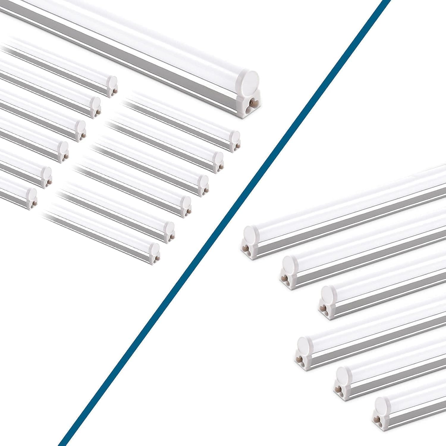 Barrina (Pack of 18 LED T5 Integrated Single Fixture, 4FT, 2200lm, 6500K (Super Bright White), 20W, Utility Shop Light, Ceiling and Under Cabinet Light, Corded Electric with Built-in ON/Off Switch