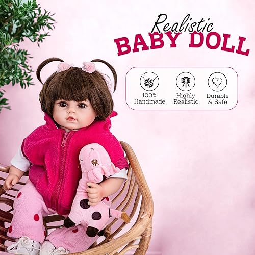Miniatura 3 de DOLLHOOD Muñeca Reborn Girl  Muñeca realista de 18 pulgadas con accesorios completos  Muñeca realista de niña recién nacida con 360 brazos y piernas