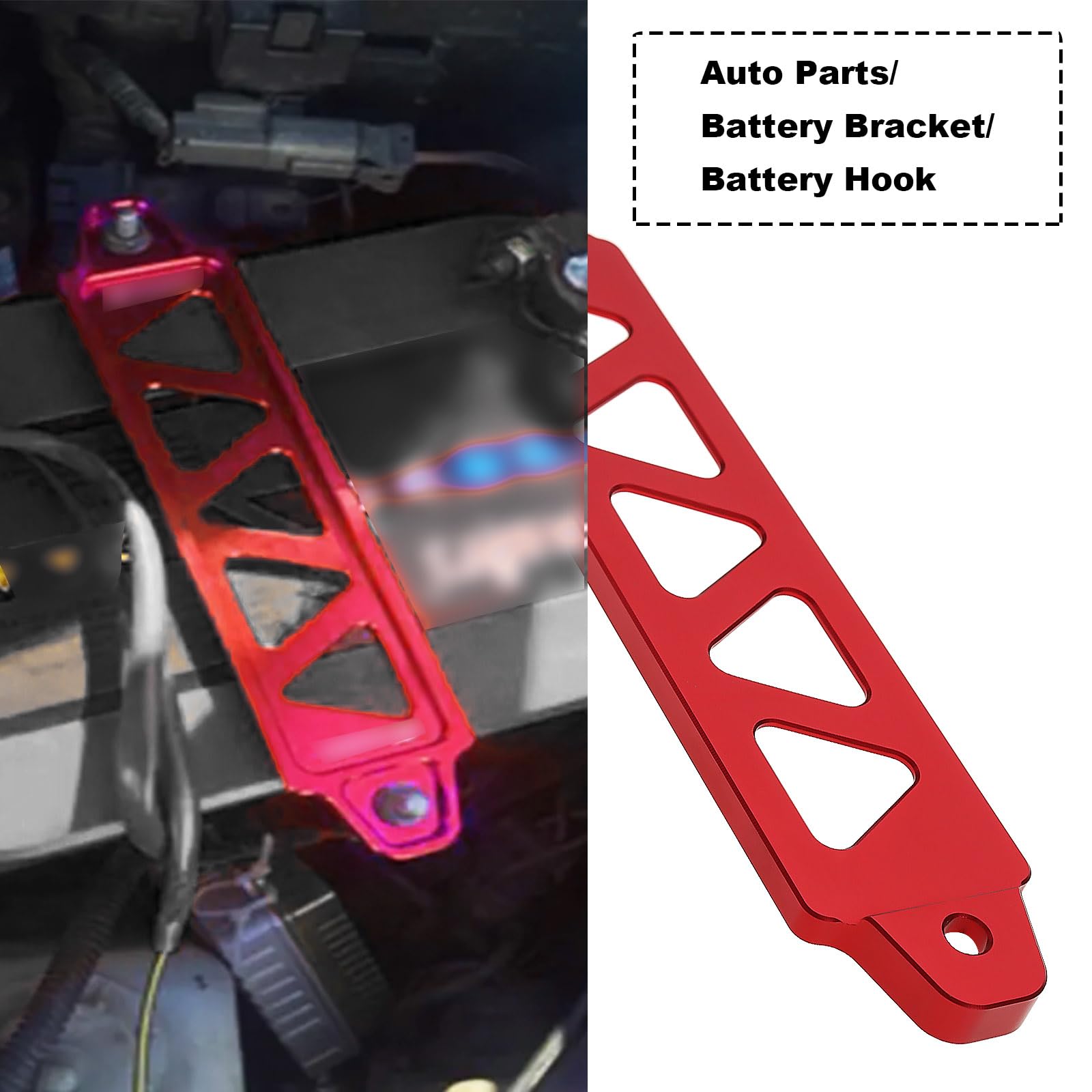 Soporte De Fijación Para Batería De Coche - Juego Completo Con Ganchos En J Y Protectores